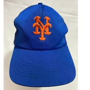 Vintage New York Mets Mesh Back Hat Blue Strapback Cap